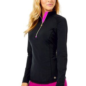 Lilly Pulitzer Justine Half Zip in Black - Size M